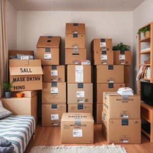 Bedsitter in Nairobi packed and ready for moving