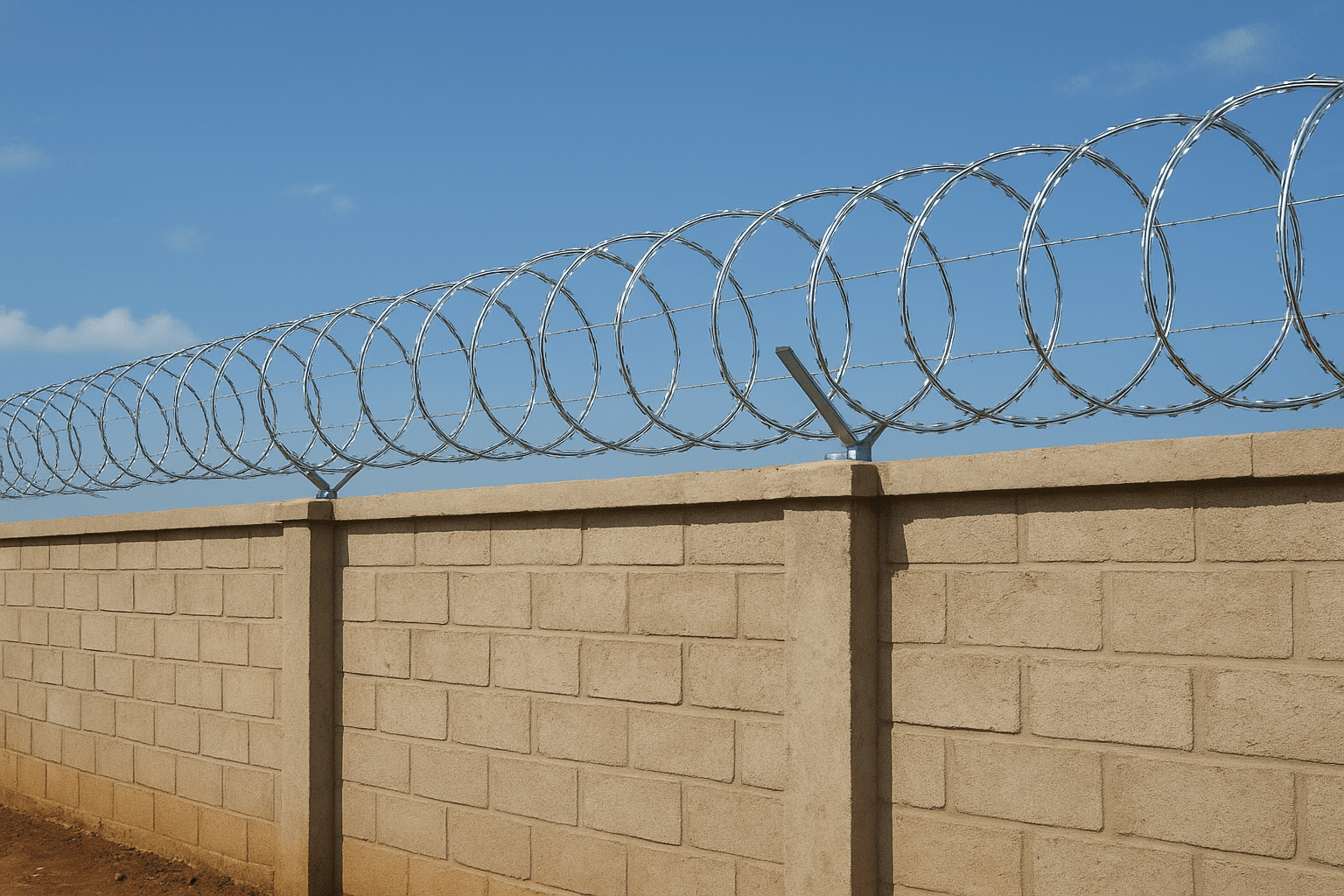 Diagonal Razor Wall Perimeter Wall and Razor Wire Installation – Trusted & Affordable 2025